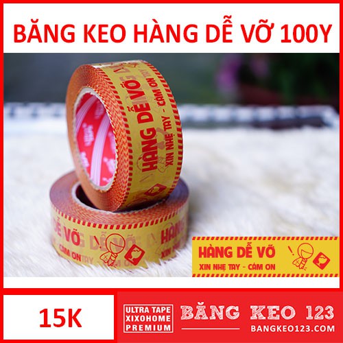 Băng keo HÀNG DỄ VỠ Hàng Dùng Thử 100 yard loại 5F - 1 cuộn (Băng keo 123 Ultra Tape Xixohome)