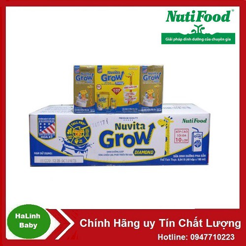 [Mẫu mới] Sữa pha sẵn Nuvita Grow diamond - Nuvi Grow 110ml [Thùng x 48 hộp]