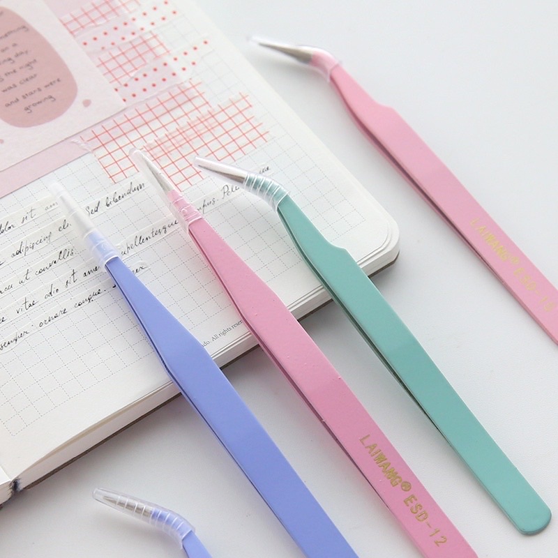 Nhíp gắp sticker/nhãn dán đa năng đầu thép không gỉ màu macaron xinh xắn