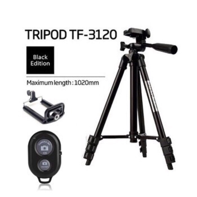 Bộ Tripod TF-3120 tặng kèm kẹp điện thoại và remote chụp ảnh