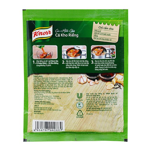Gia Vị Hoàn Chỉnh – Cá Kho Riềng Knorr Gói 28g
