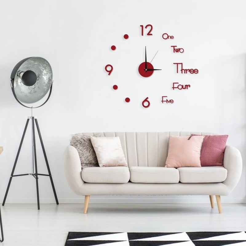 Bộ Đồng Hồ Dán Tường 3D Mặt Gương DIY Độc Đáo Trang Trí Nhà Cửa