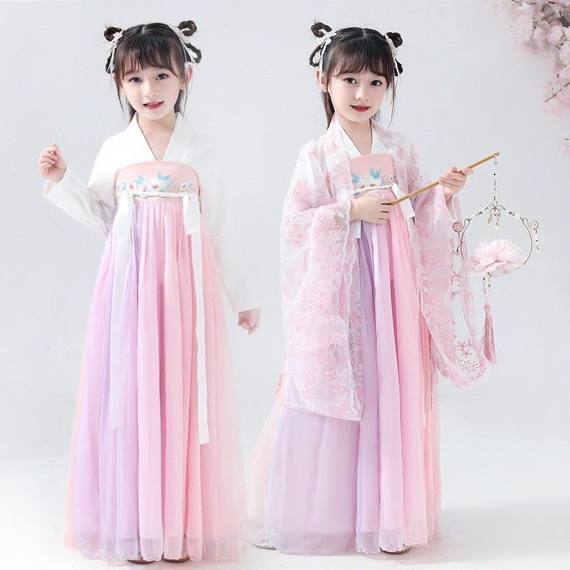 Bộ Hán Phục Phong Cách Trung Hoa Cổ Điển Thời Trang Xuân Thu 2022 Mới Cho Bé Gái
