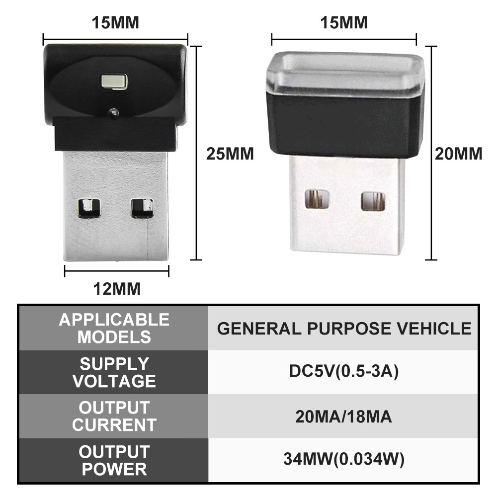 Đèn LED USB Không Dây Trang Trí Nội Thất Xe Hơi
