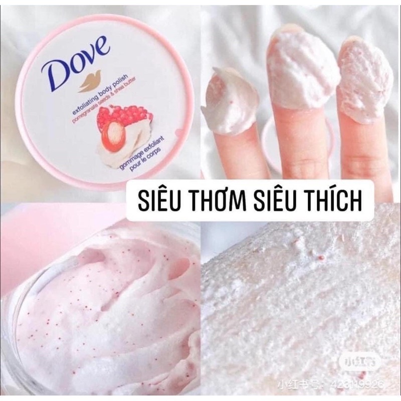 Tẩy da chết DOVE chiết xuất thiên nhiên từ hoa quả giúp mịn màng và sáng da HŨ 50Gr
