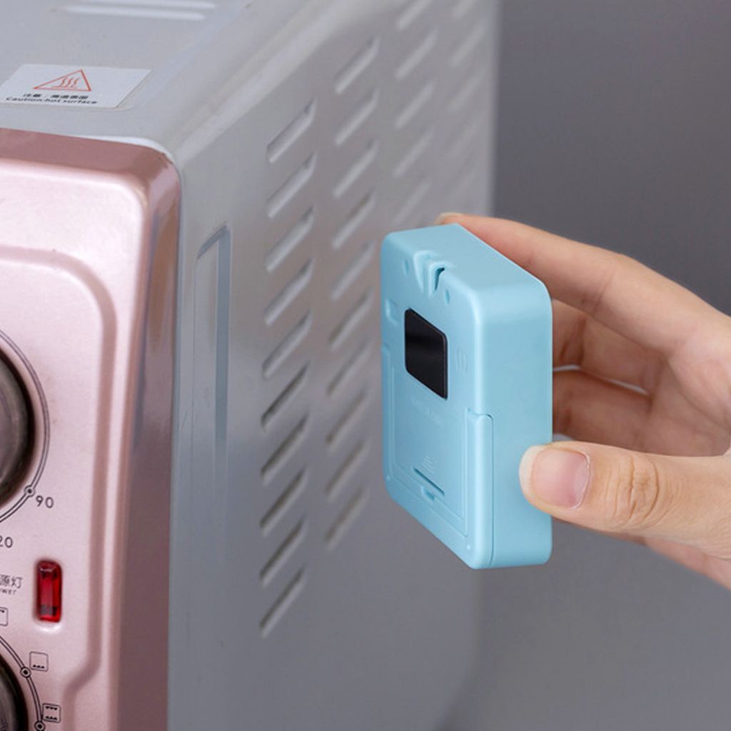 Đồng hồ đếm ngược mini theo dõi thời gian nấu ăn có nam châm và đèn nhấp nháy tiện lợi
