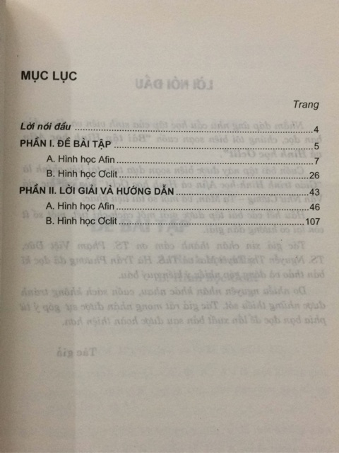 Sách - Bài tập Hình học Afin và hình học Ơclit