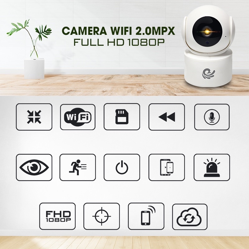 Camera wifi 360 độ Care Cam YH200 2.0 Mpx full HD1080 chuẩn nén H265+ đàm thoại 2 chiều, kết nối Smart Home