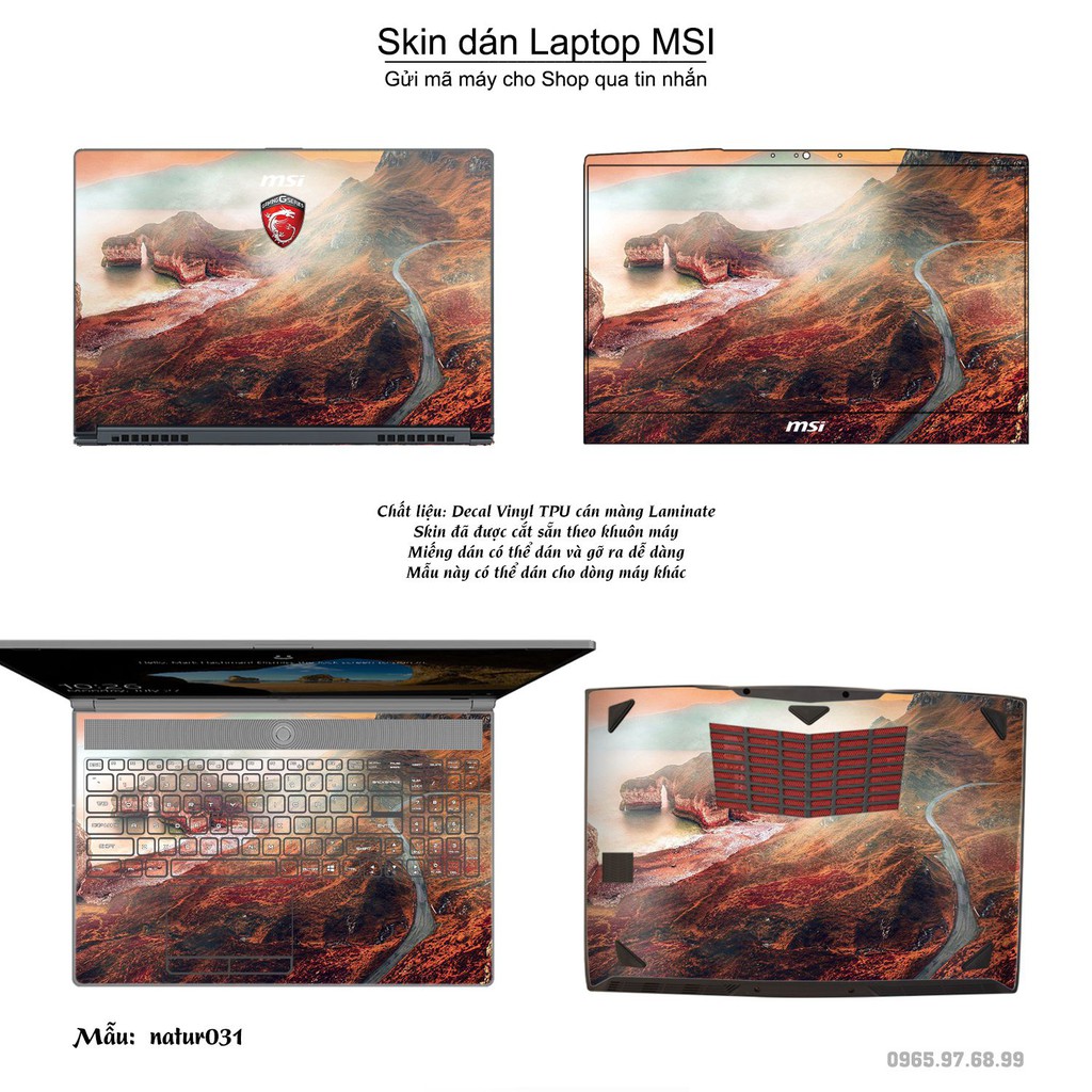 Skin dán Laptop MSI in hình thiên nhiên nhiều mẫu 2 (inbox mã máy cho Shop)
