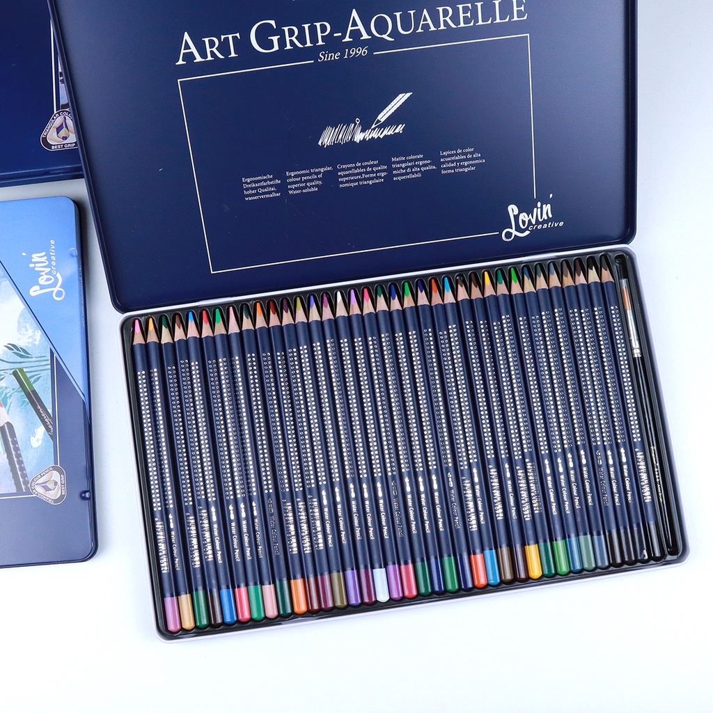 Chì Màu Nước Siêu Cao Cấp Mới 24/36/48/72 Màu Hộp Thiếc