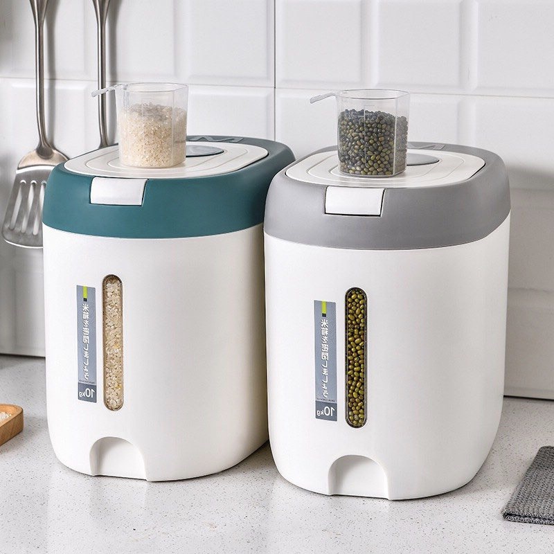 Thùng Đựng Gạo 10kg Cao Cấp, Chống Ẩm, Chống Mối Mọt, Tặng Kèm Cốc Đong Gạo, Bảo Hành 12 Tháng, ECOCO