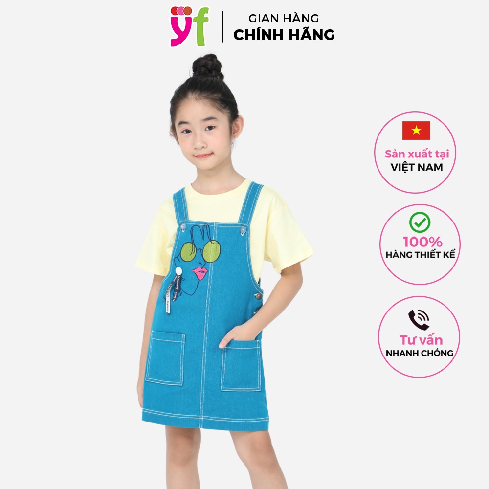 Set Đầm yếm + áo thun vàng TT cô gái YF YDX035-2