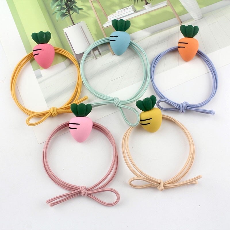 Set 5 dây cột tóc cà rốt mix 5 màu