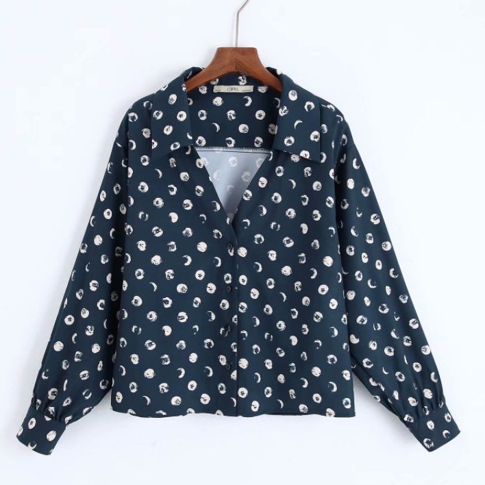 Áo Sơ Mi Satin Màu Xanh Nước Biển 52033