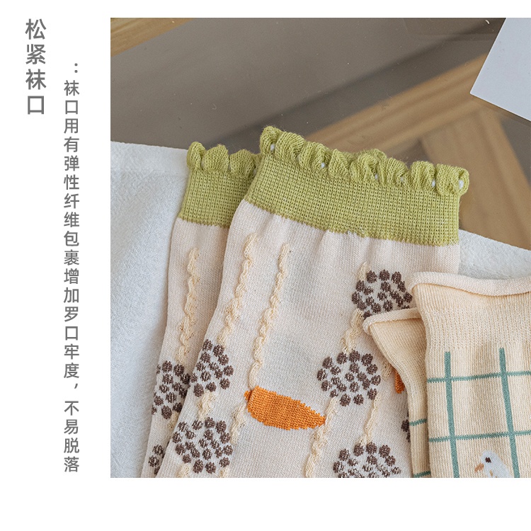 Vớ Cotton Mỏng Họa Tiết Hoa Xinh Xắn Thời Trang Mùa Xuân Cho Nữ