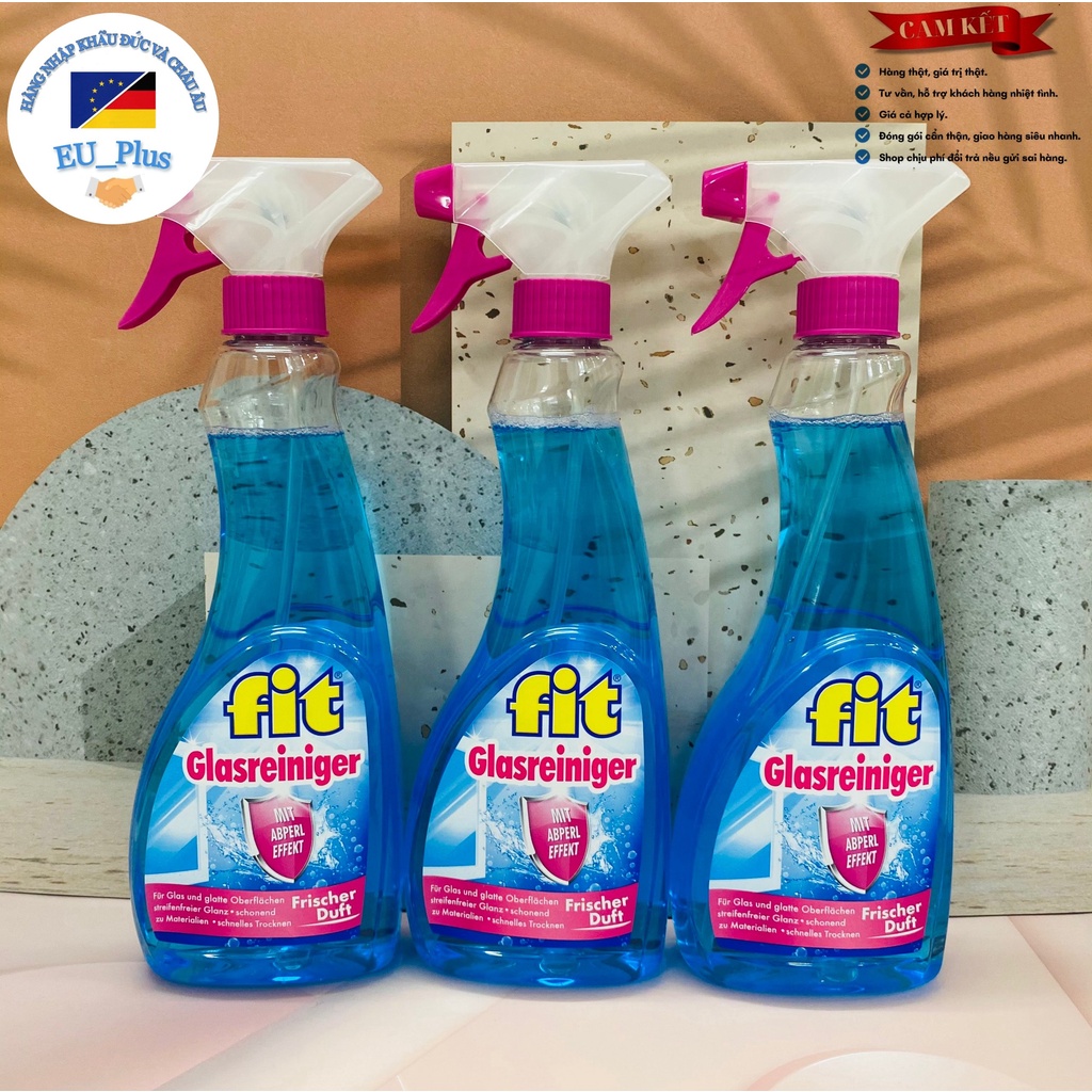 Chai xịt lau rửa kính Fit Glasreiniger Đức dung tích 500ml, hàng chính hãng, cho kính sạch bong, sáng bóng