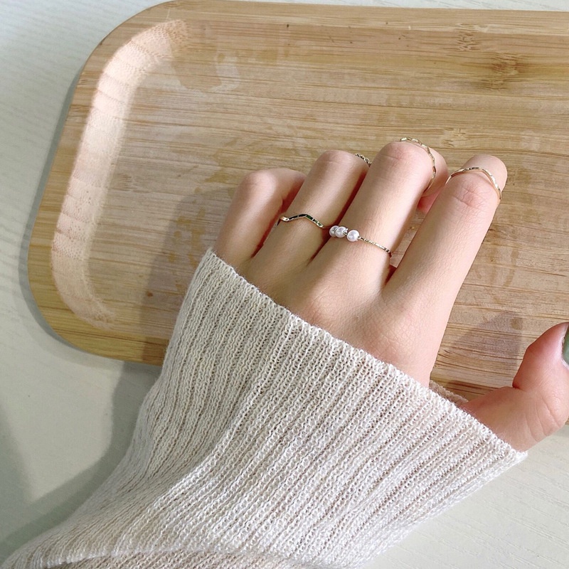 𝑭𝑹𝑬𝑬𝑺𝑯𝑰𝑷  Set 5 Nhẫn mạ vàng/bạc thời trang cho nữ