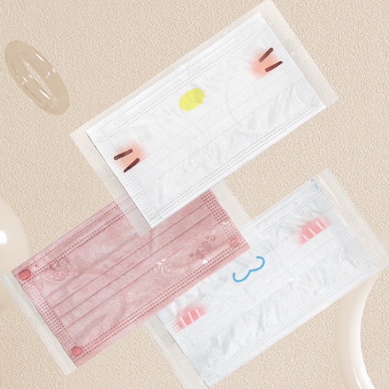 Khẩu trang trắng họa tiết con mèo hello kitty siêu dễ thương - set 50/100 cái