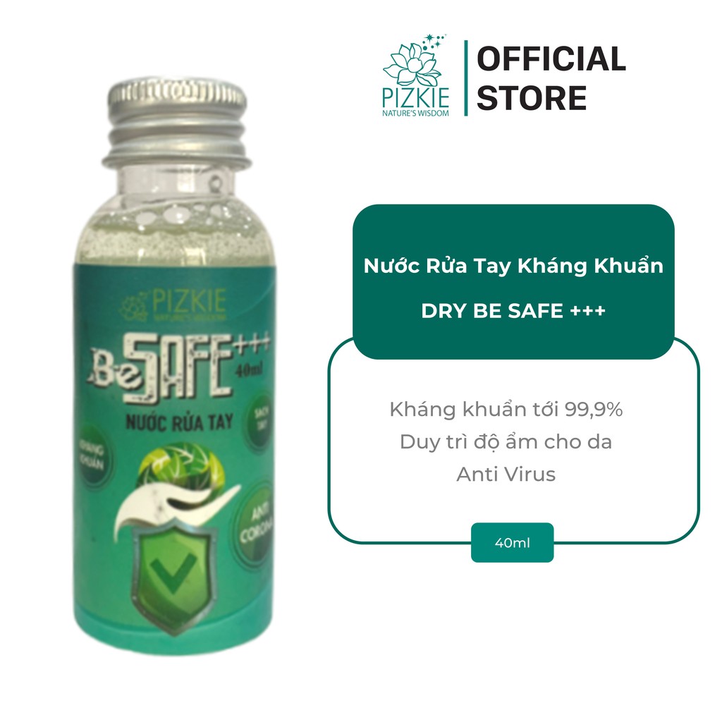 Nước Rửa Tay PIZKIE DRY BE SAFE+++ 40ml