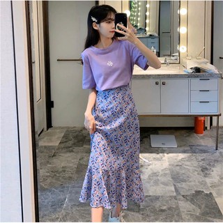 SET CHÂN VÁY TÍM MIX ÁO PULL TÍM