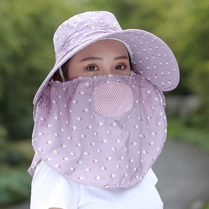 Mũ Rộng Vành Kèm Khẩu Trang 2 Lớp Bảo Vệ Sức Khỏe
