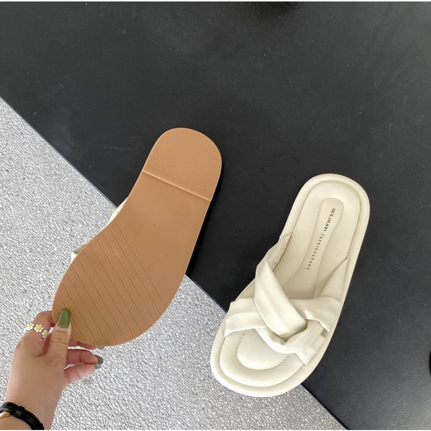 Dép Sandal Đế Dày Quai Chéo Màu Kẹo Phong Cách Mới Thời Trang Mùa Hè Dành Cho Nữ