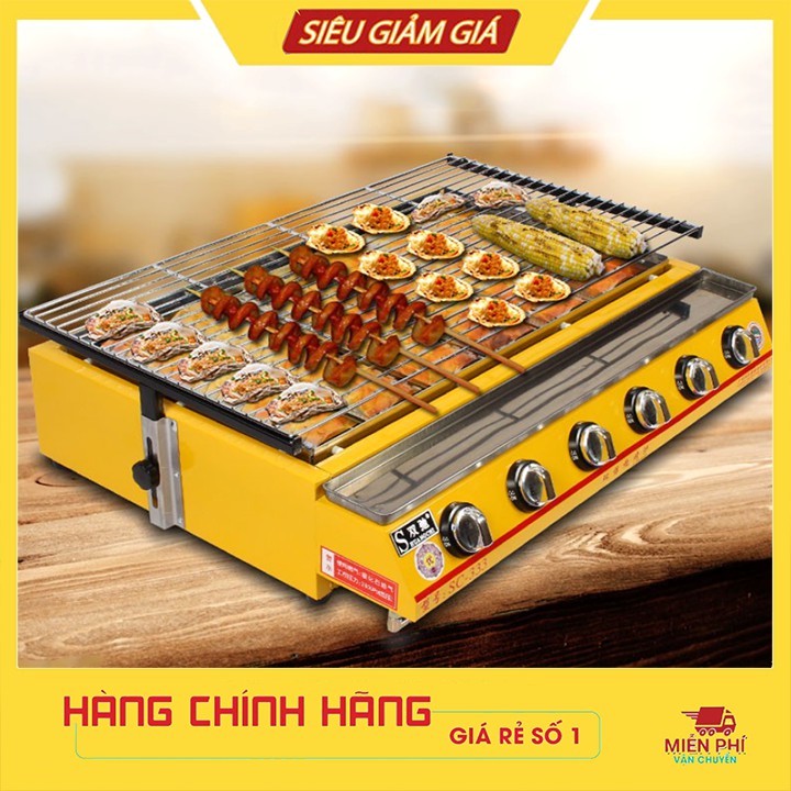 Bếp nướng dùng gas 6 đầu đốt dài cao cấp chính hãng Eton