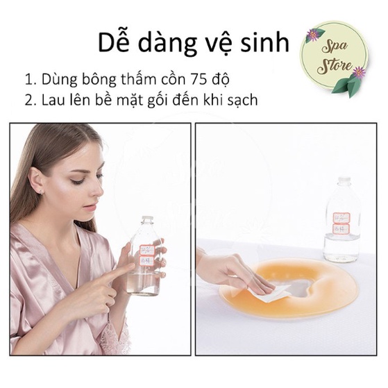 Gối Silicon Úp Mặt Chất Lượng Chính Hãng Dành Cho Spa Thẩm Mỹ Viện Độ Bền Cao Tiện Lợi Dùng Được Nhiều Lần Đầm Nặng 800G