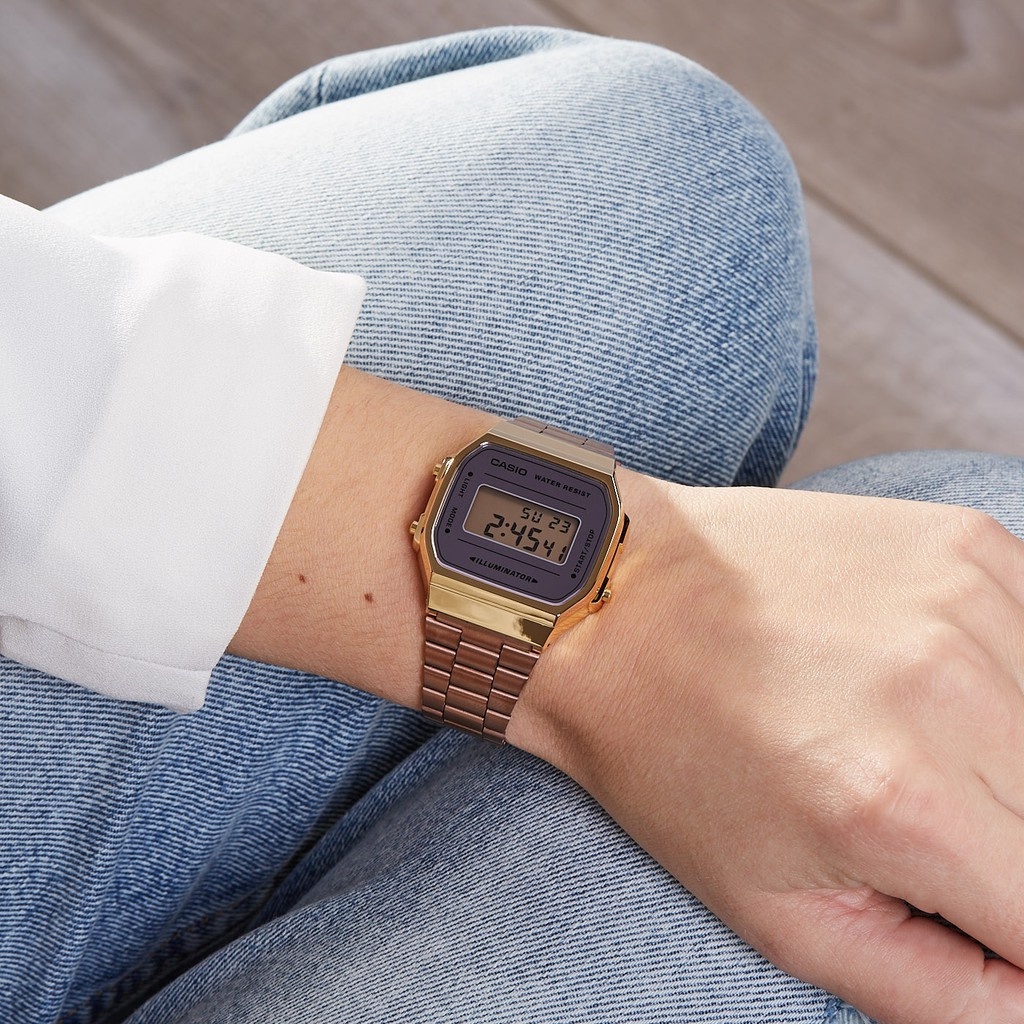 Đồng hồ unisex Casio A168WECM-5 mặt tráng gương, chống nước, hàng chính hãng