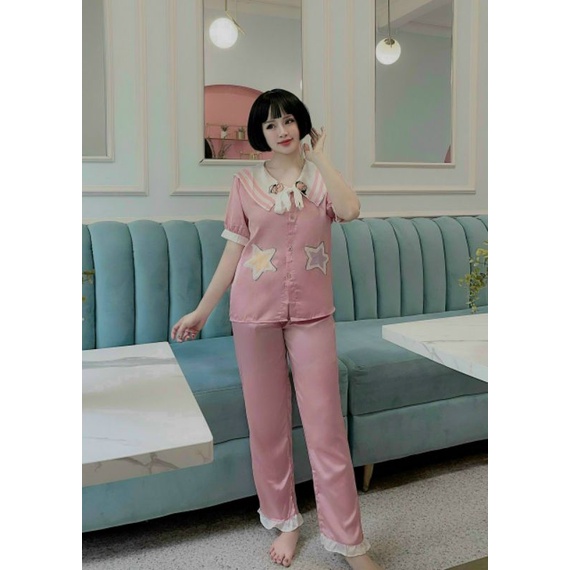 Set bộ satin mặc ngủ, mặc nhà thoáng mát