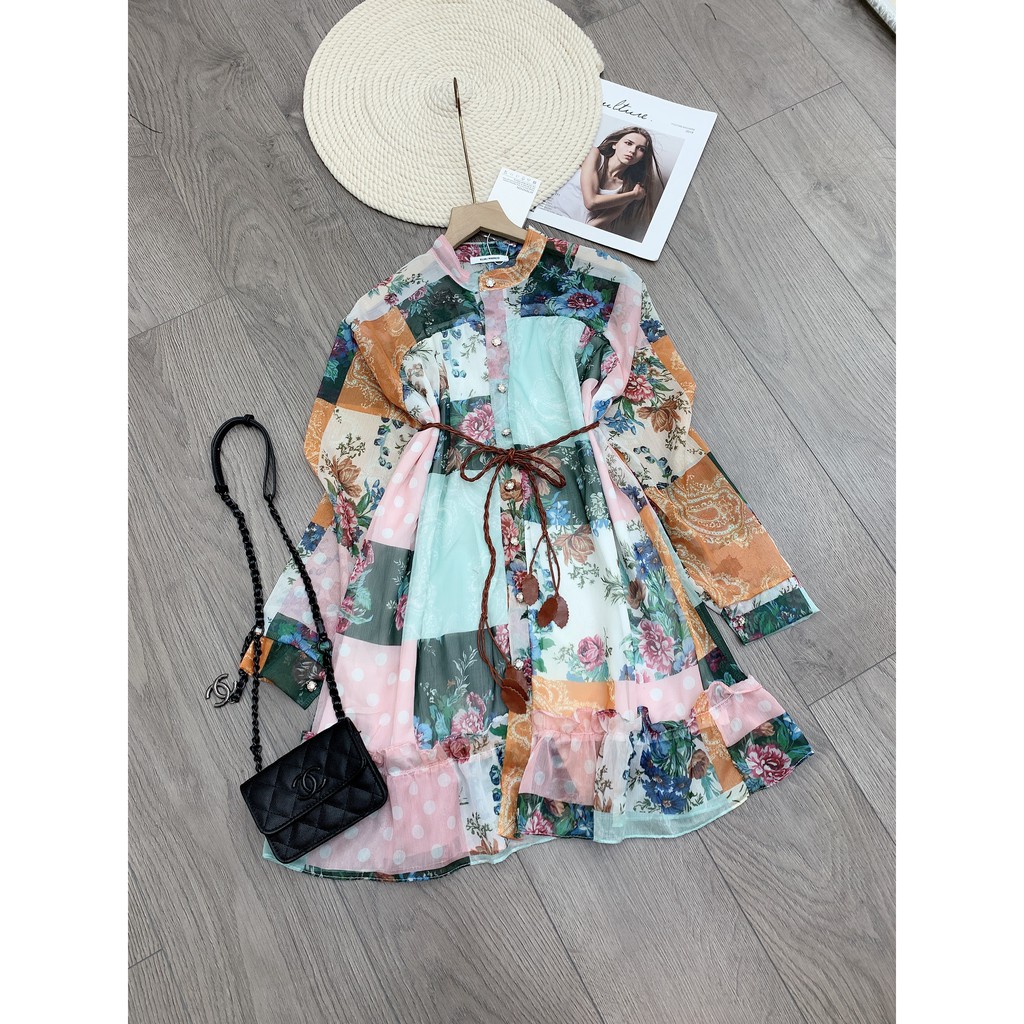 Set đồ nữ cá tính, set váy hoa liền thân đi chơi sang chảnh mùa hè đẹp 8A00165 | BigBuy360 - bigbuy360.vn