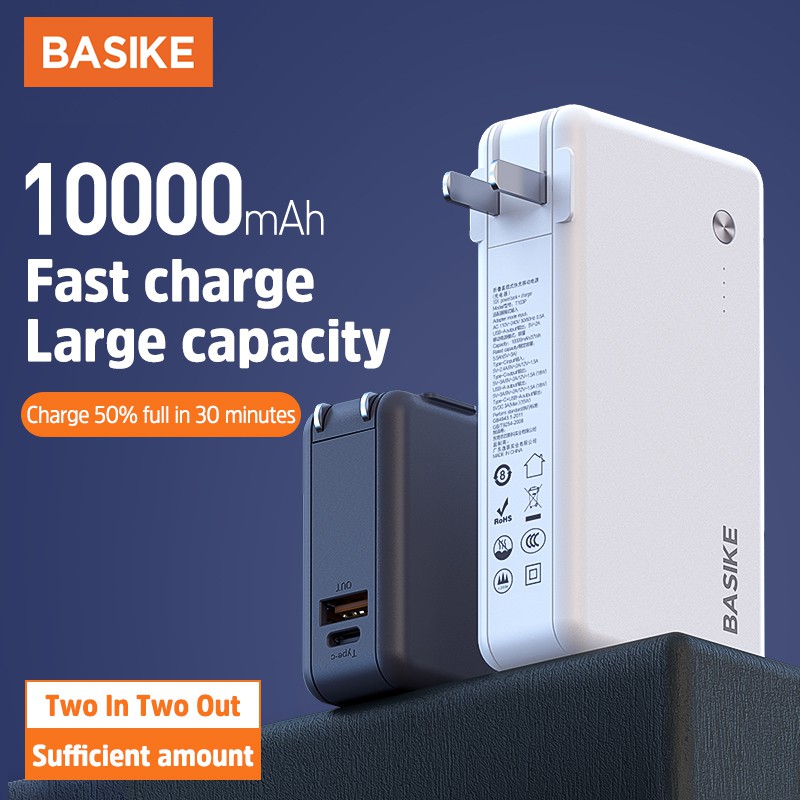 Sạc Dự Phòng Basike 10000mah Pd18W Có Đèn Led Báo Hiệu Chất Lượng Cao