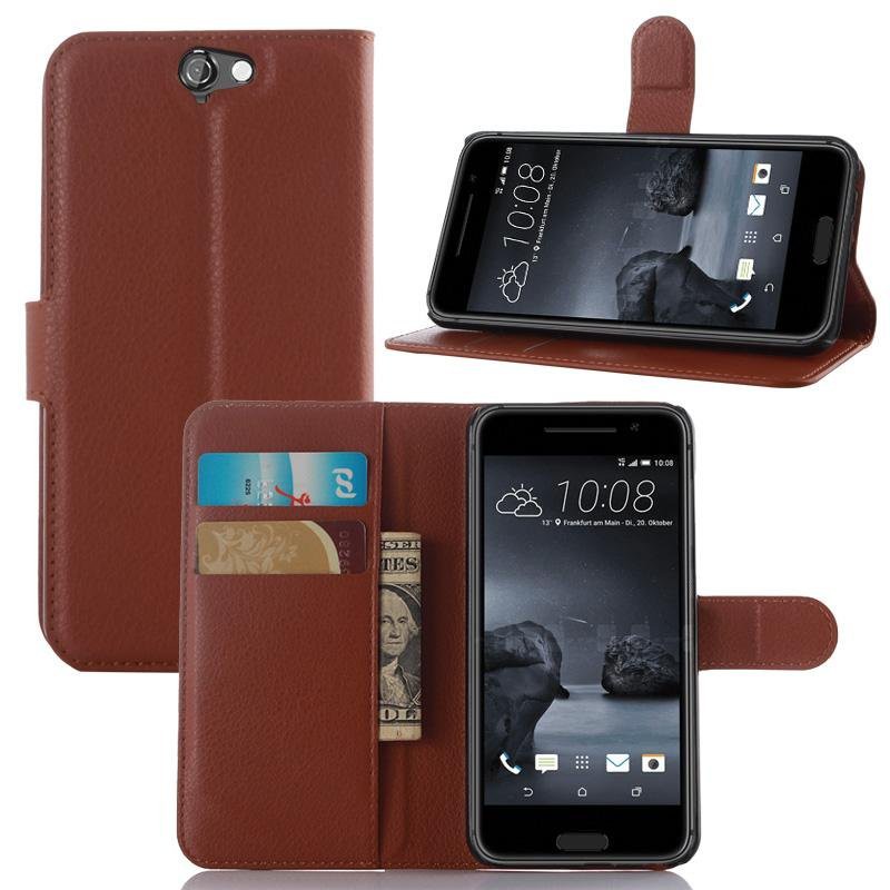 Bao da cho HTC One A9 dạng ví Litchi