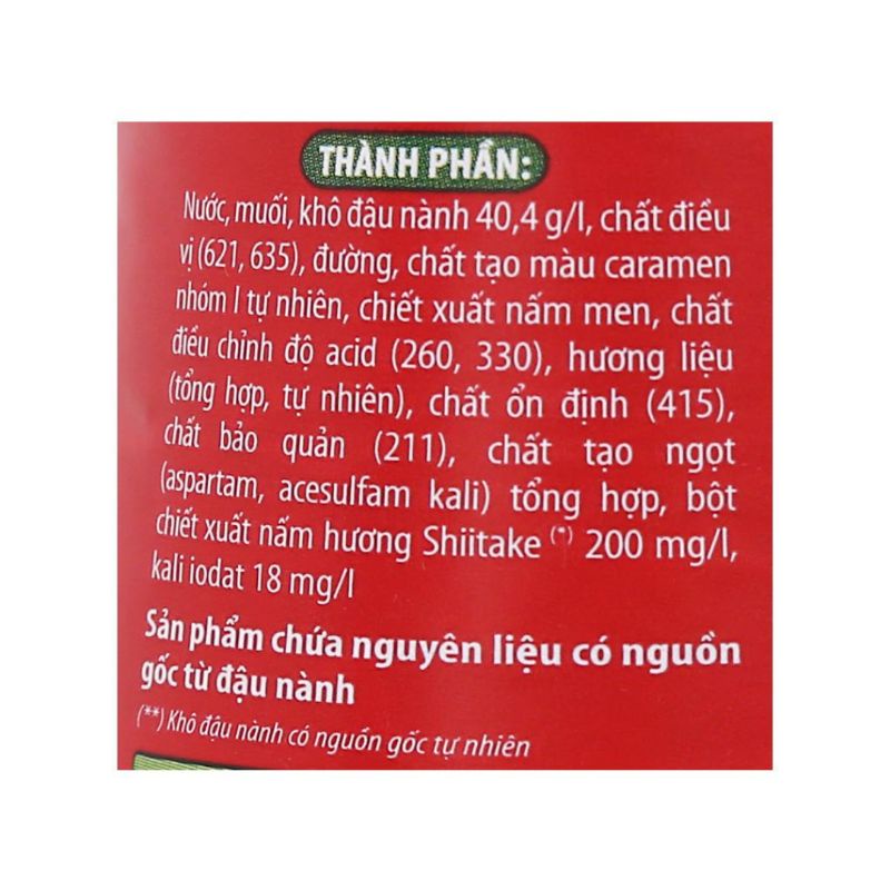 Nước tương Chinsu nấm Shiitake chai 330 ml