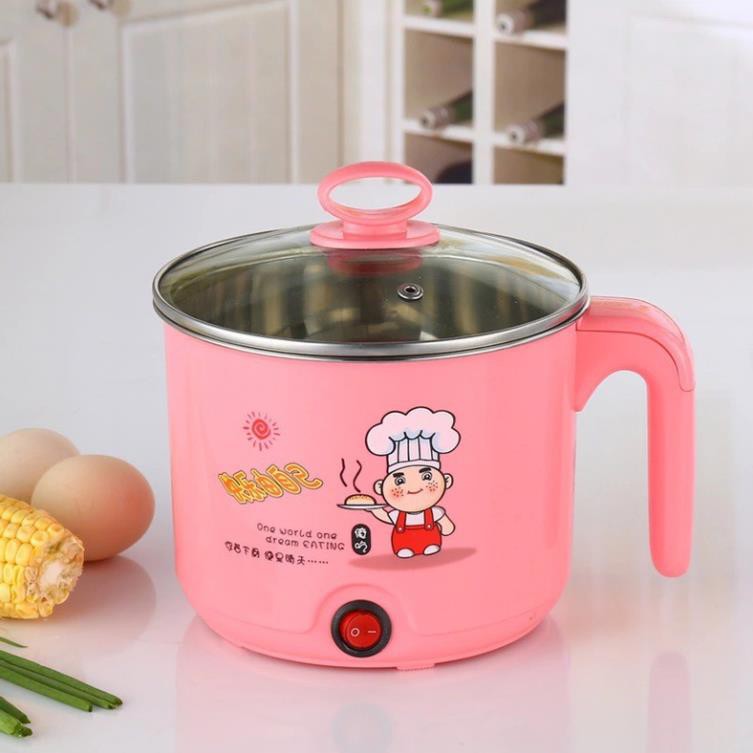 Nồi Lẩu Mini - Ca Nấu Mì ĐA NĂNG Siêu Tốc Siêu Tiện Lợi 1.6L, Nồi Lẩu 1 Người- Màu Ngẫu Nhiên