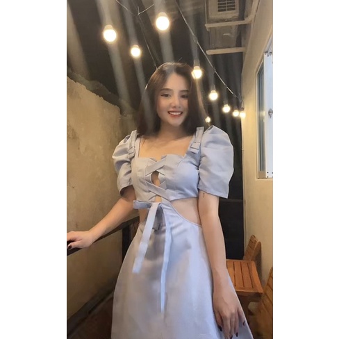 Đ46- Đầm chéo dây nơ