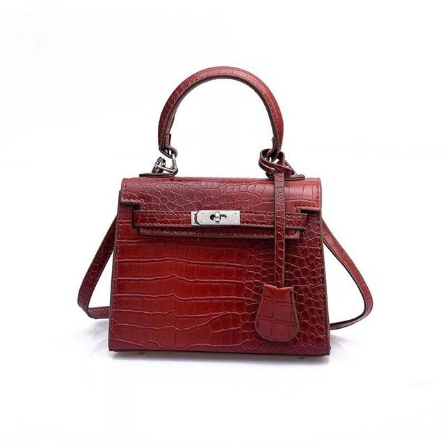 Túi Kelly vân rắn size 20cm