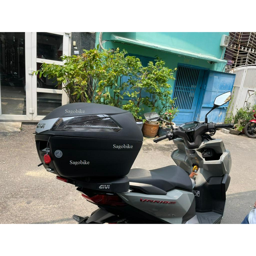Thùng xe Vario 160, thùng givi B34NT lắp trên đế đệm M7MN-S có đèn stop xịn xò, hàng givi chính hãng, bảo hành 2 năm