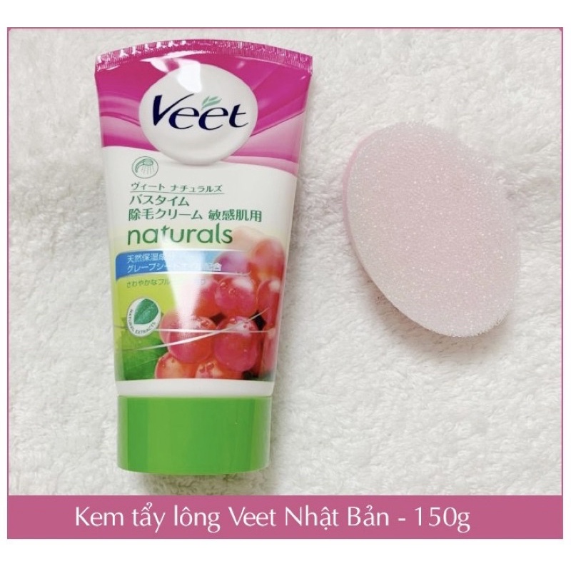 Kem Tẩy lông Veet cho vùng tay,chân và vùng bikini và dưới cánh tay 150G có tặng kèm bông.