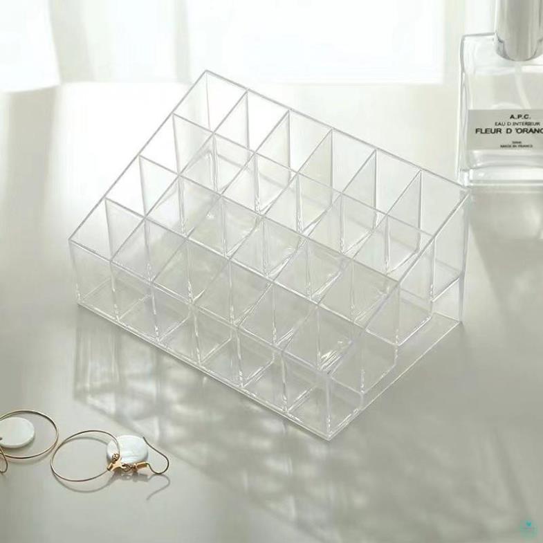Khay đựng son 24 ô giúp đựng đồ mỹ phẩm, son, đồ trang điểm gọn gàng dành cho các bạn nữ