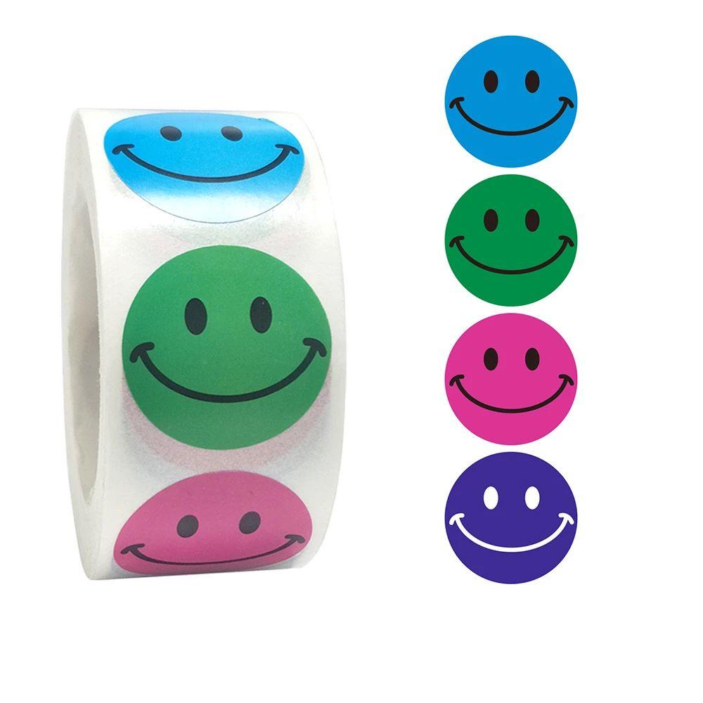Cuộn miếng dán trang trí MMULCK hình mặt cười nhiều màu sắc tùy chọn dành cho trẻ em