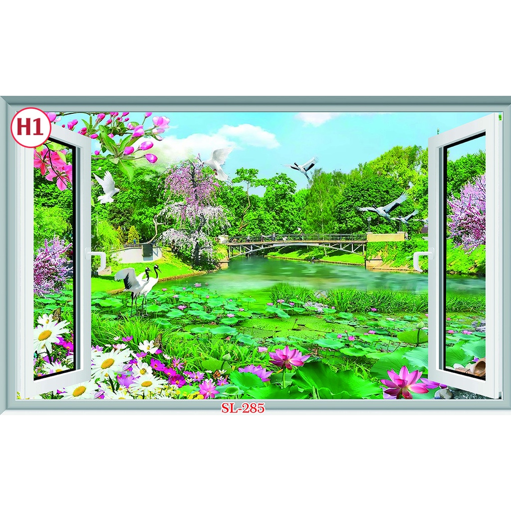 Tranh Dán Tường 3D Cửa Sổ Nhiều Mẫu Đẹp - Có In Theo Yêu Cầu- Tranh 3d Trang trí nhà cửa -Xưởng Tranh 3D