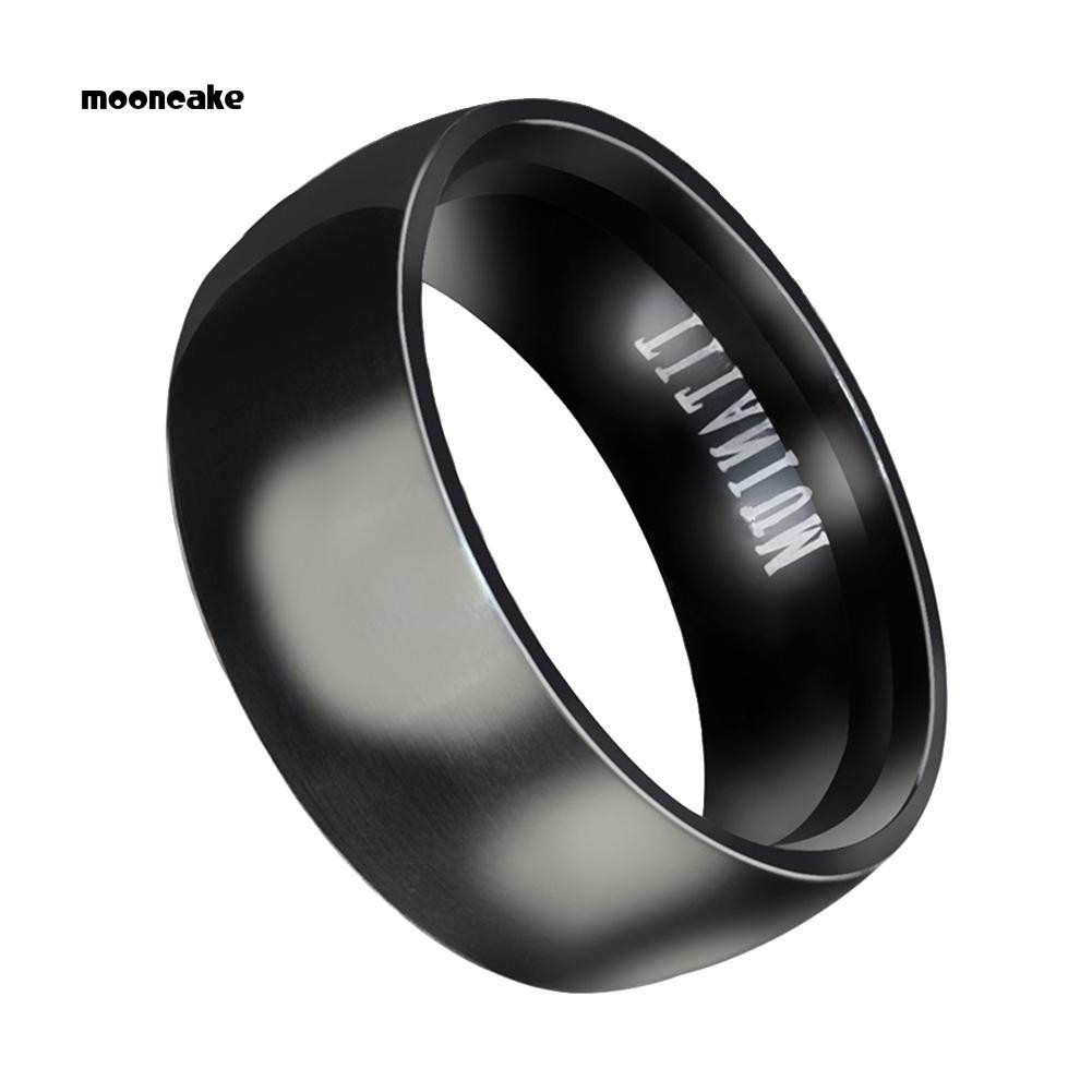Nhẫn kim loại bản rộng 8mm thiết kế độc đáo cho nam