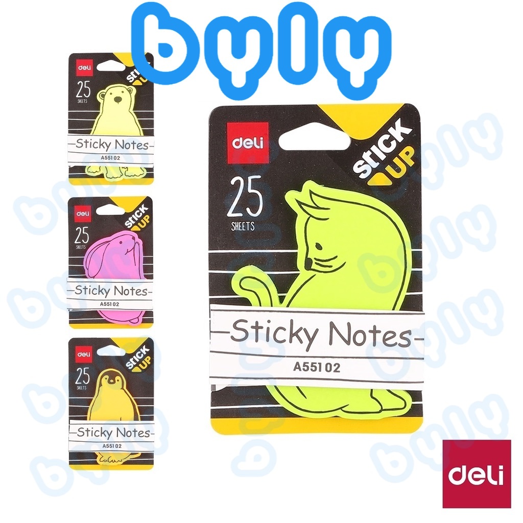 Chọn mẫu Giấy Note Ghi Chú - Hình Ảnh Động Vật - Sticky Notes DELI | A55102 - ByLy Store