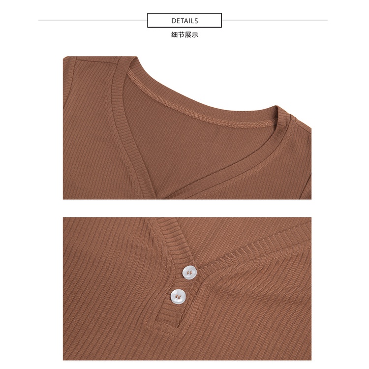 Áo thun thể thao ANRAN ngắn tay cổ chữ V thời trang cho nữ