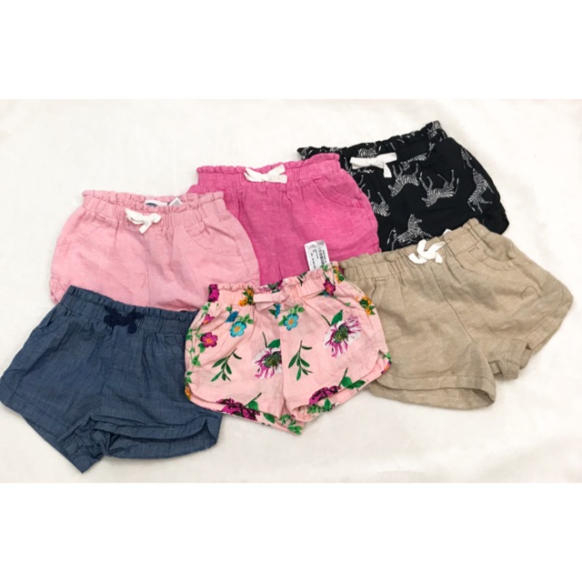 quần short linen bé gái