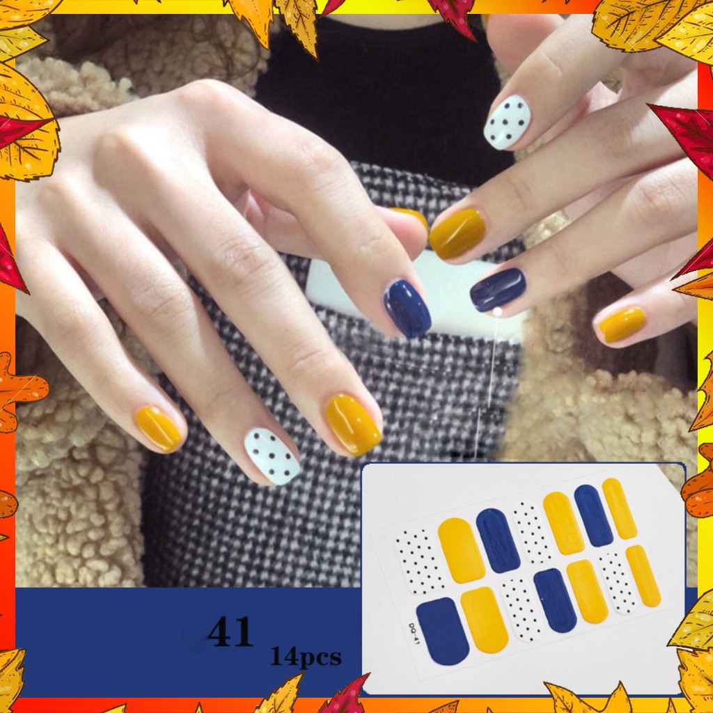 Bộ dán móng tay nail sticker mới về gồm 14 móng, dán móng tay moji