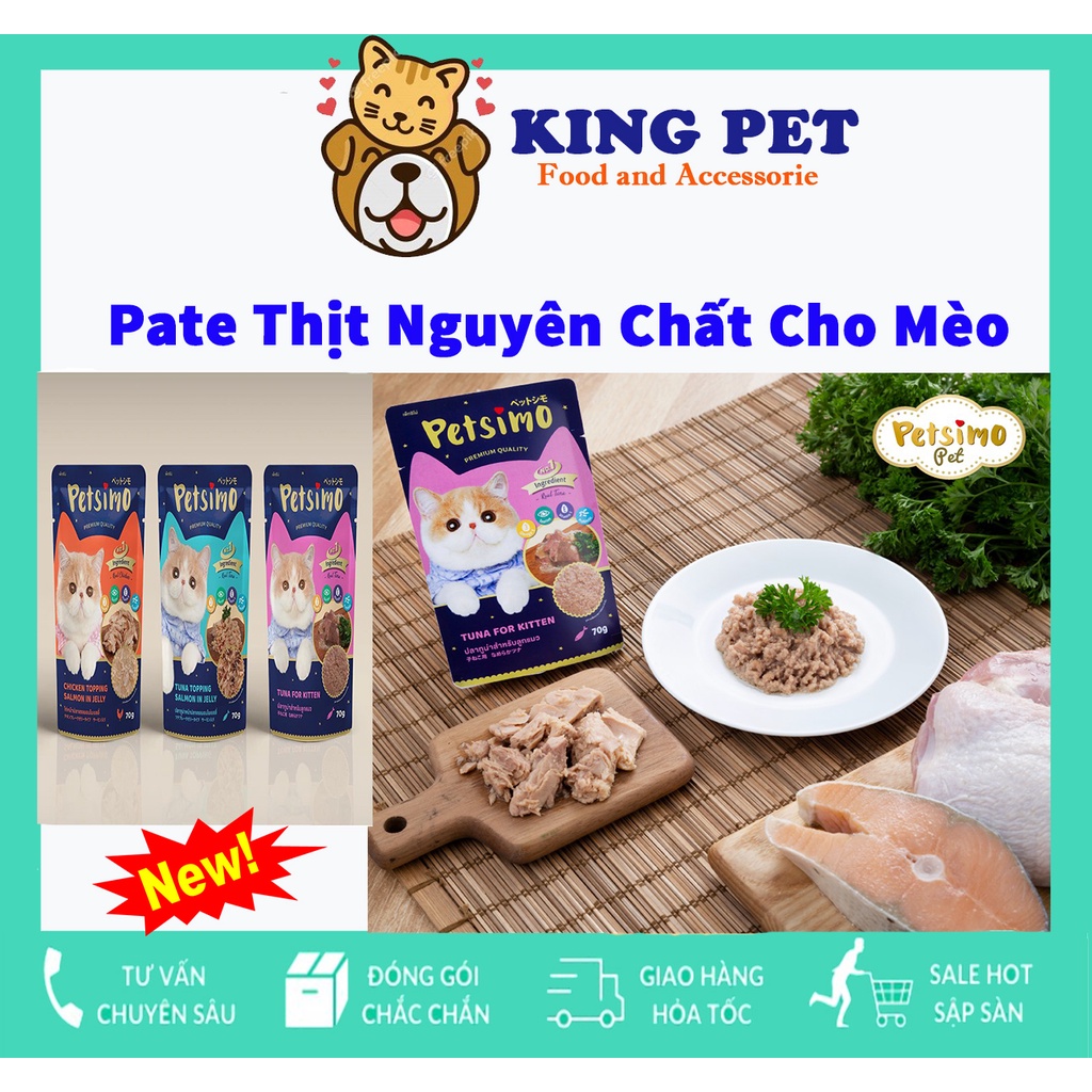 Pate Petsimo cho Mèo gói 70g nhiều vị hấp dẫn