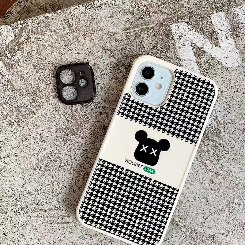 Ốp Điện Thoại In Hình Gấu Và Gạch Cho iphone 13 12 11 Pro MAX i13 13pro i11 iX X 7plus 8plus XR Xs MAX 12Pro