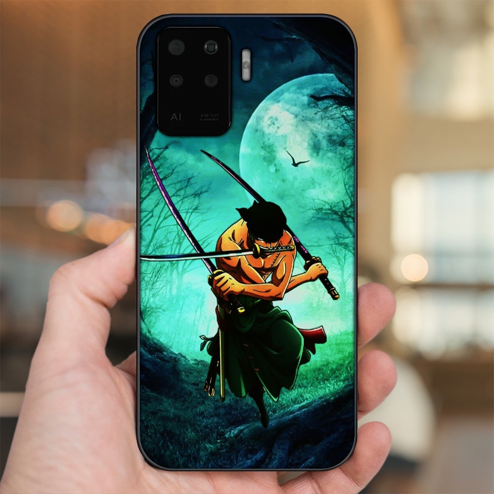 Ốp lưng Oppo A94 viền đen in hình Zoro One Piece